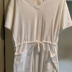 White V-Neck Bathing Suit Coverup